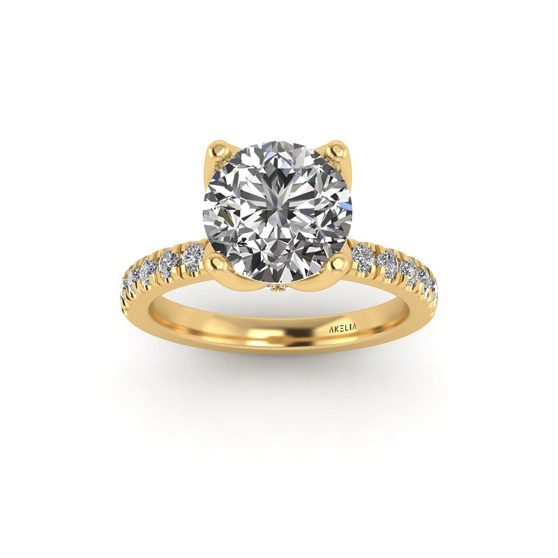 Diamond Tulip Pavé Engagement Ring
