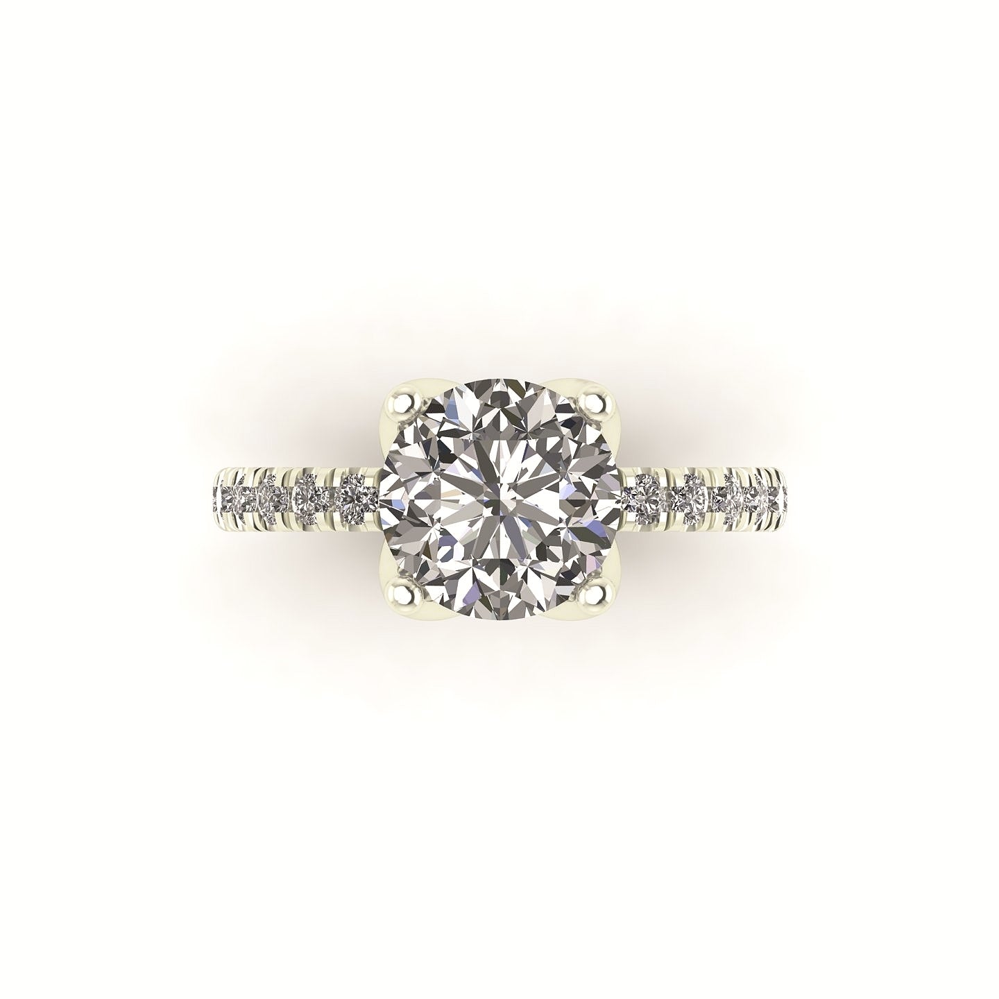 Diamond Tulip Pavé Engagement Ring