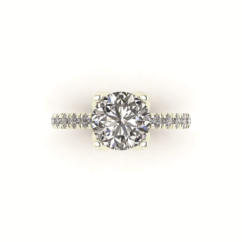 Diamond Tulip Pavé Engagement Ring