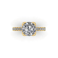 Diamond Tulip Pavé Engagement Ring