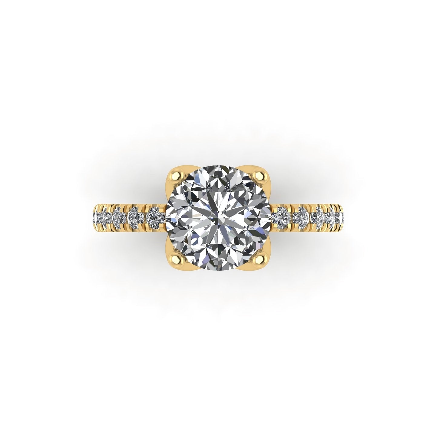 Diamond Tulip Pavé Engagement Ring