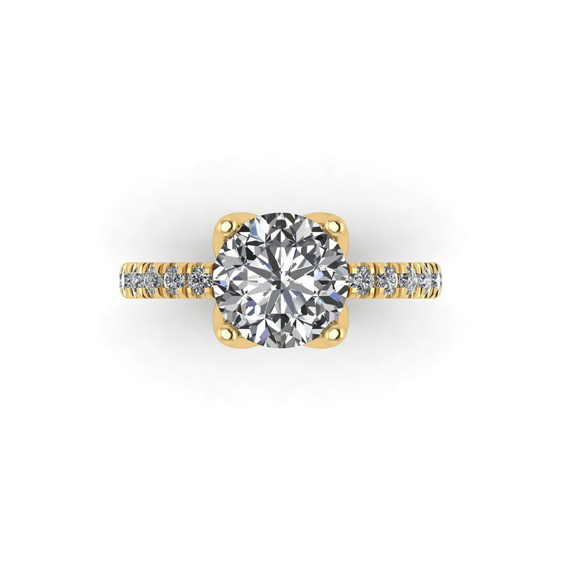 Diamond Tulip Pavé Engagement Ring