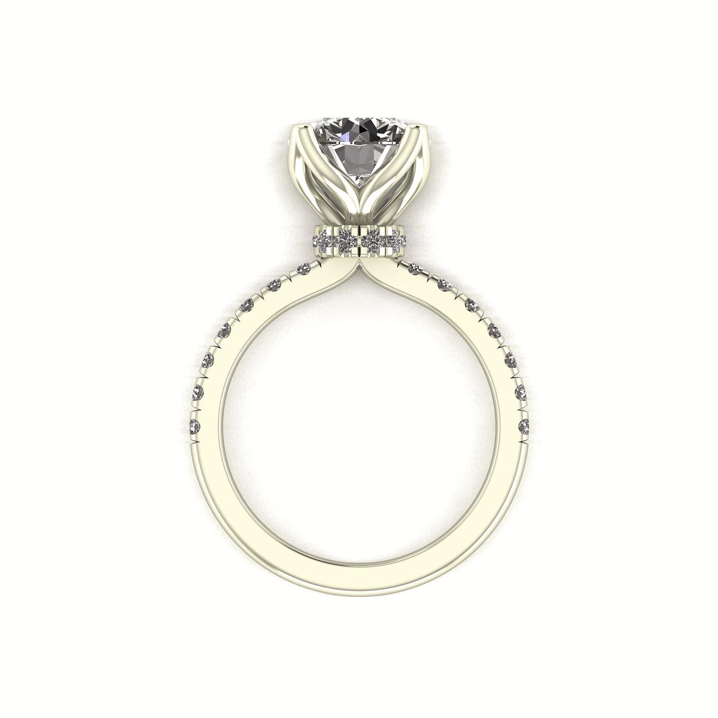 Diamond Tulip Pavé Engagement Ring