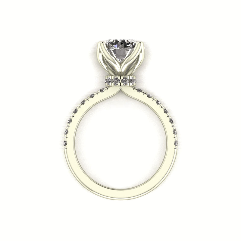 Diamond Tulip Pavé Engagement Ring