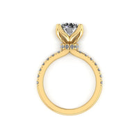 Diamond Tulip Pavé Engagement Ring