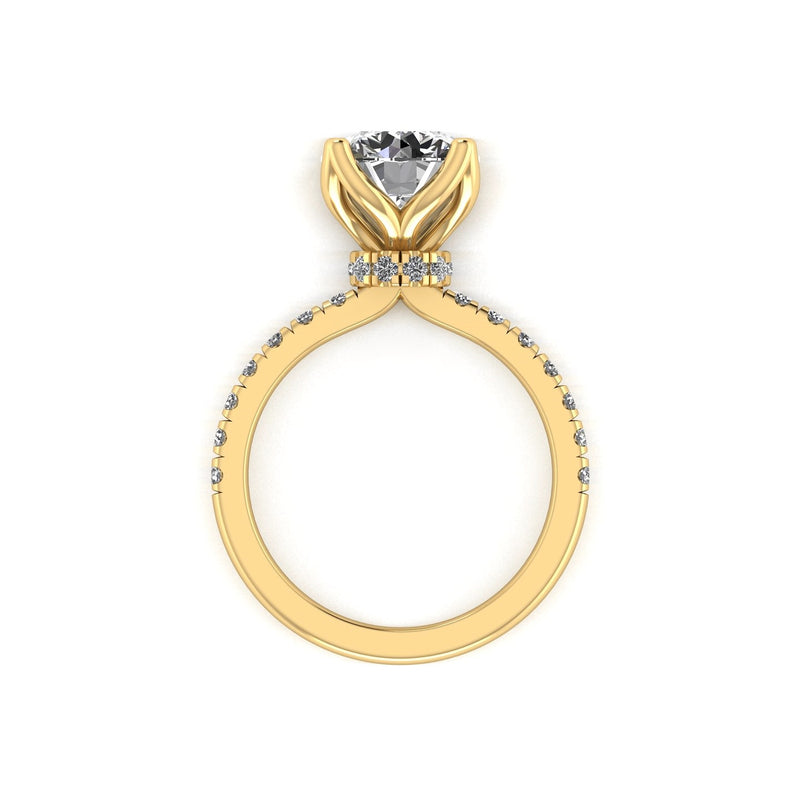 Diamond Tulip Pavé Engagement Ring