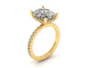 Classic Elongated Cushion Hidden Halo With Diamond shank