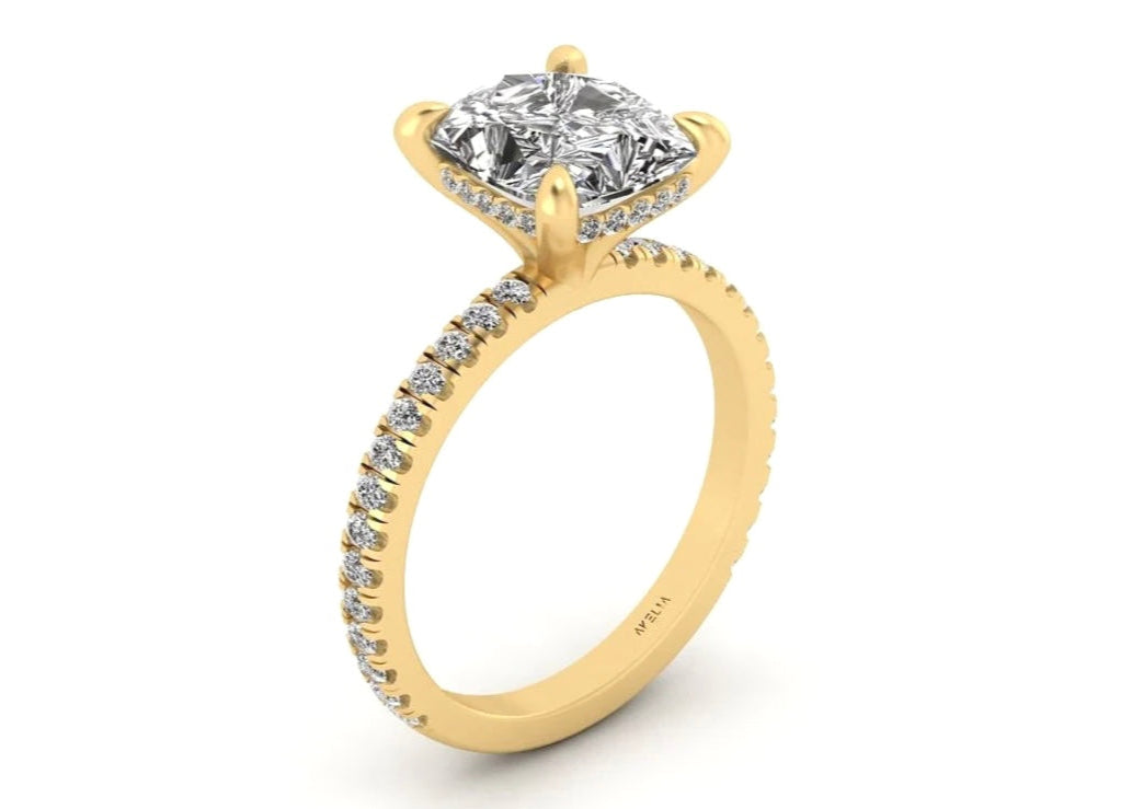 Classic Cushion Gallery With Diamond shank