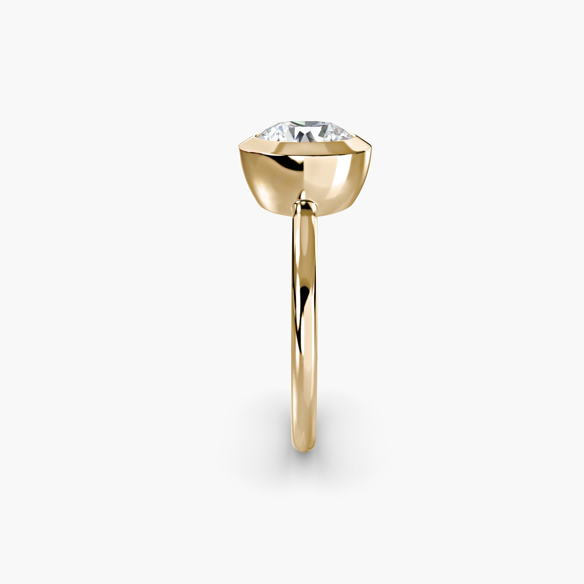 Round Diamond Bezel Set Solitaire Ring