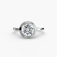 Round Diamond Bezel Set Solitaire Ring