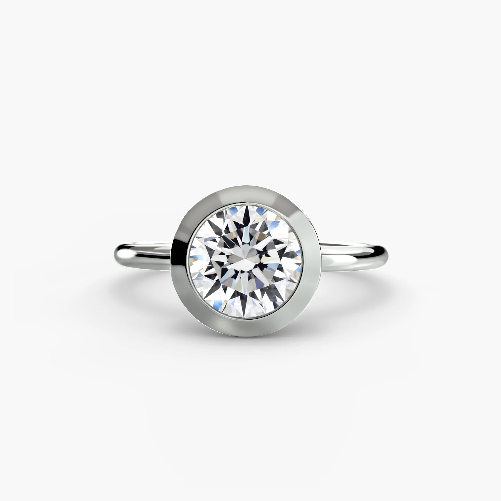 Round Diamond Bezel Set Solitaire Ring