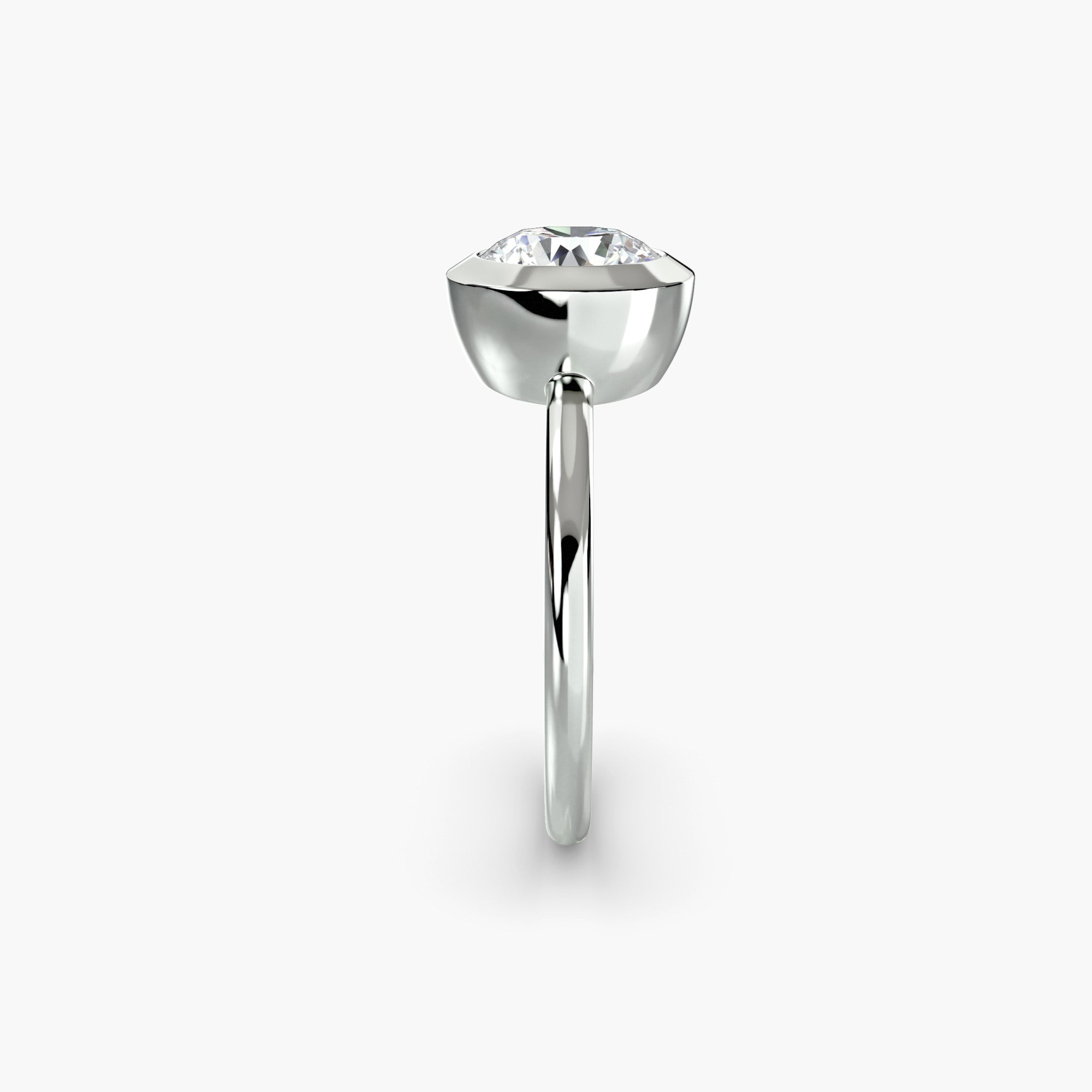 Round Diamond Bezel Set Solitaire Ring