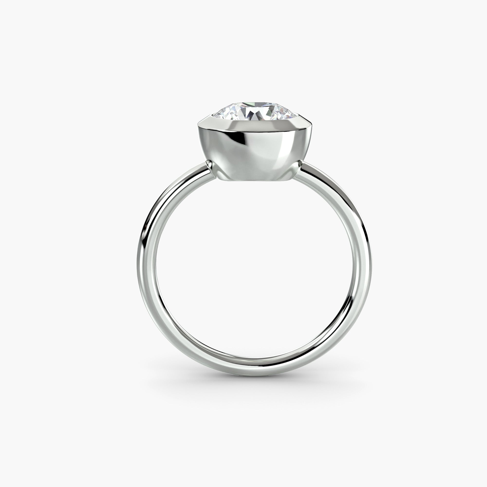 Round Diamond Bezel Set Solitaire Ring