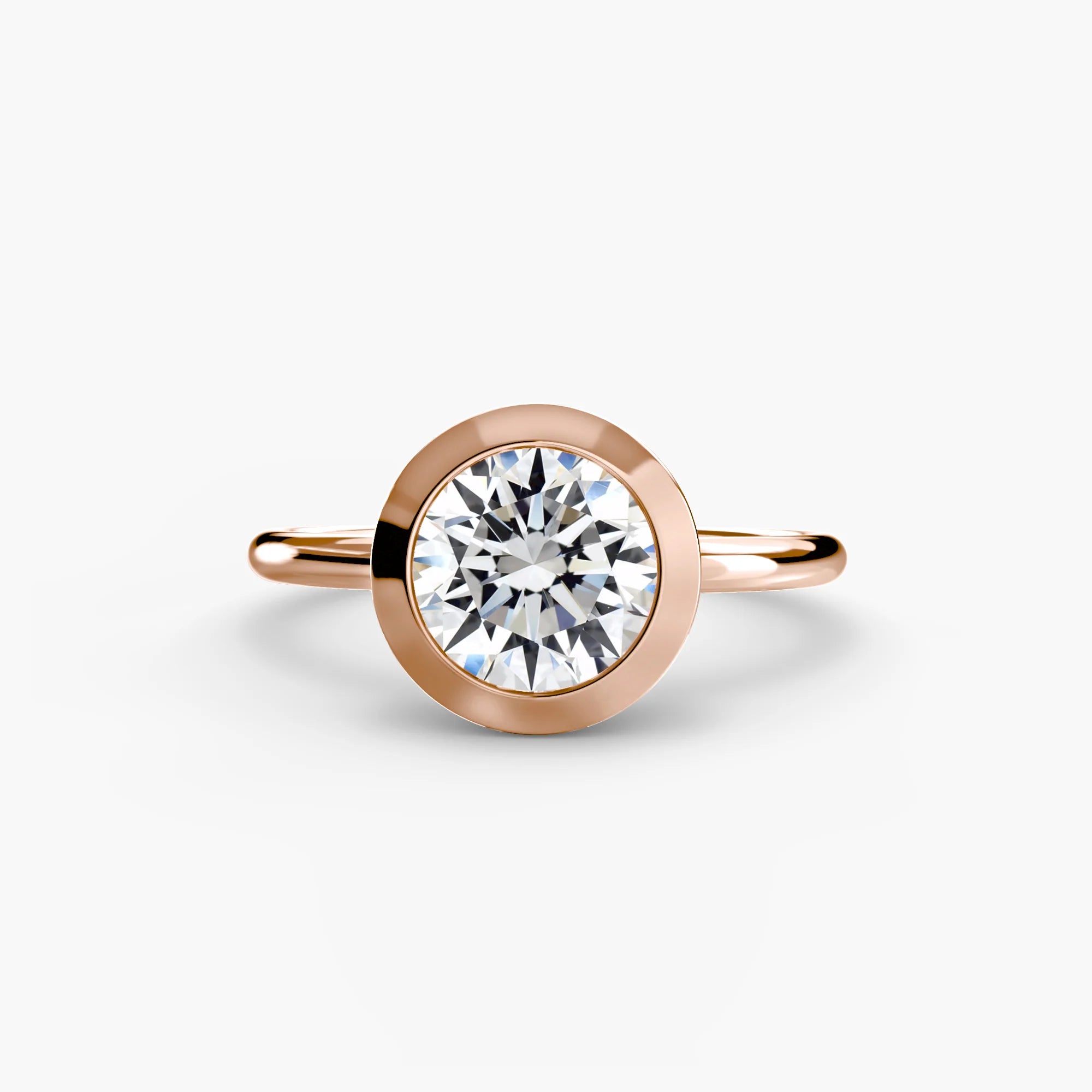Round Diamond Bezel Set Solitaire Ring