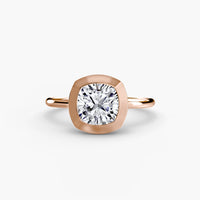 Cushion Diamond Bezel Set Solitaire Ring