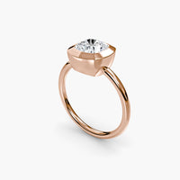 Cushion Diamond Bezel Set Solitaire Ring