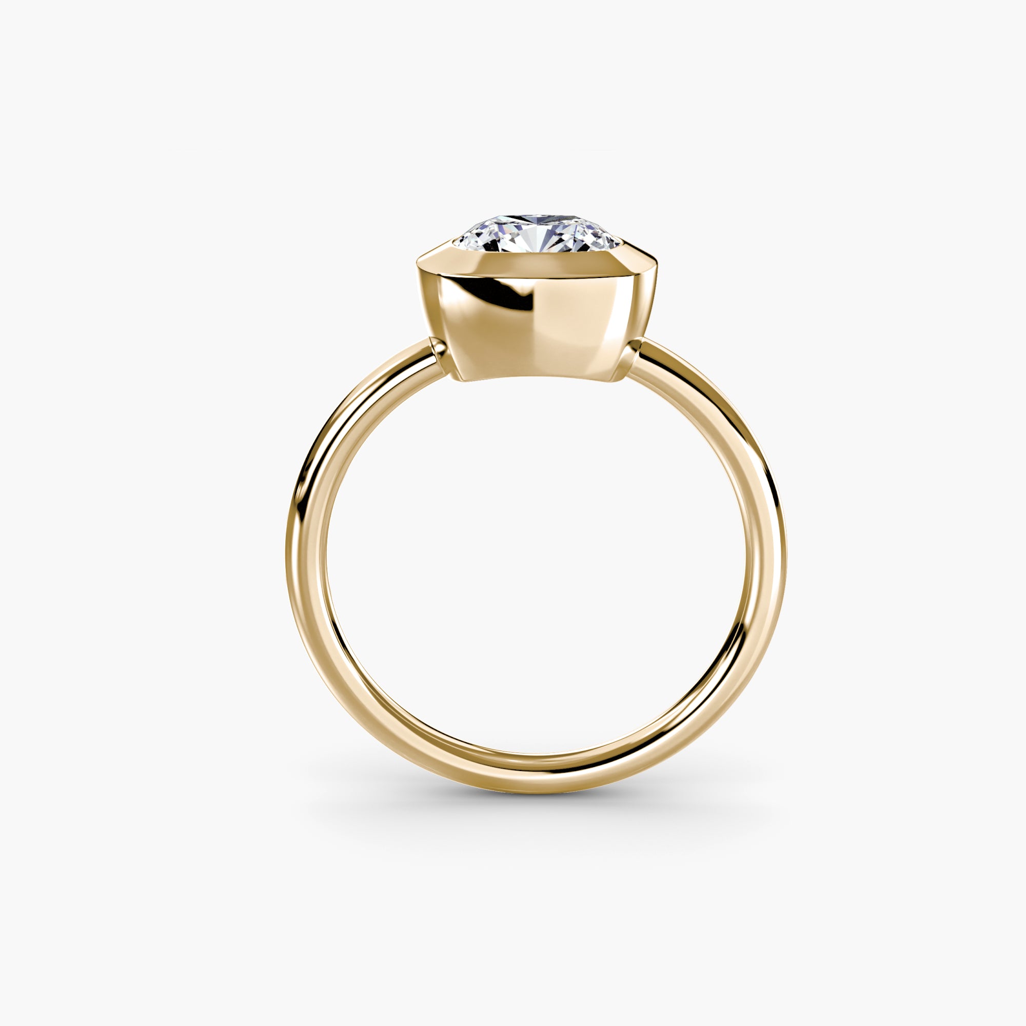 Cushion Diamond Bezel Set Solitaire Ring