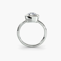 Cushion Diamond Bezel Set Solitaire Ring