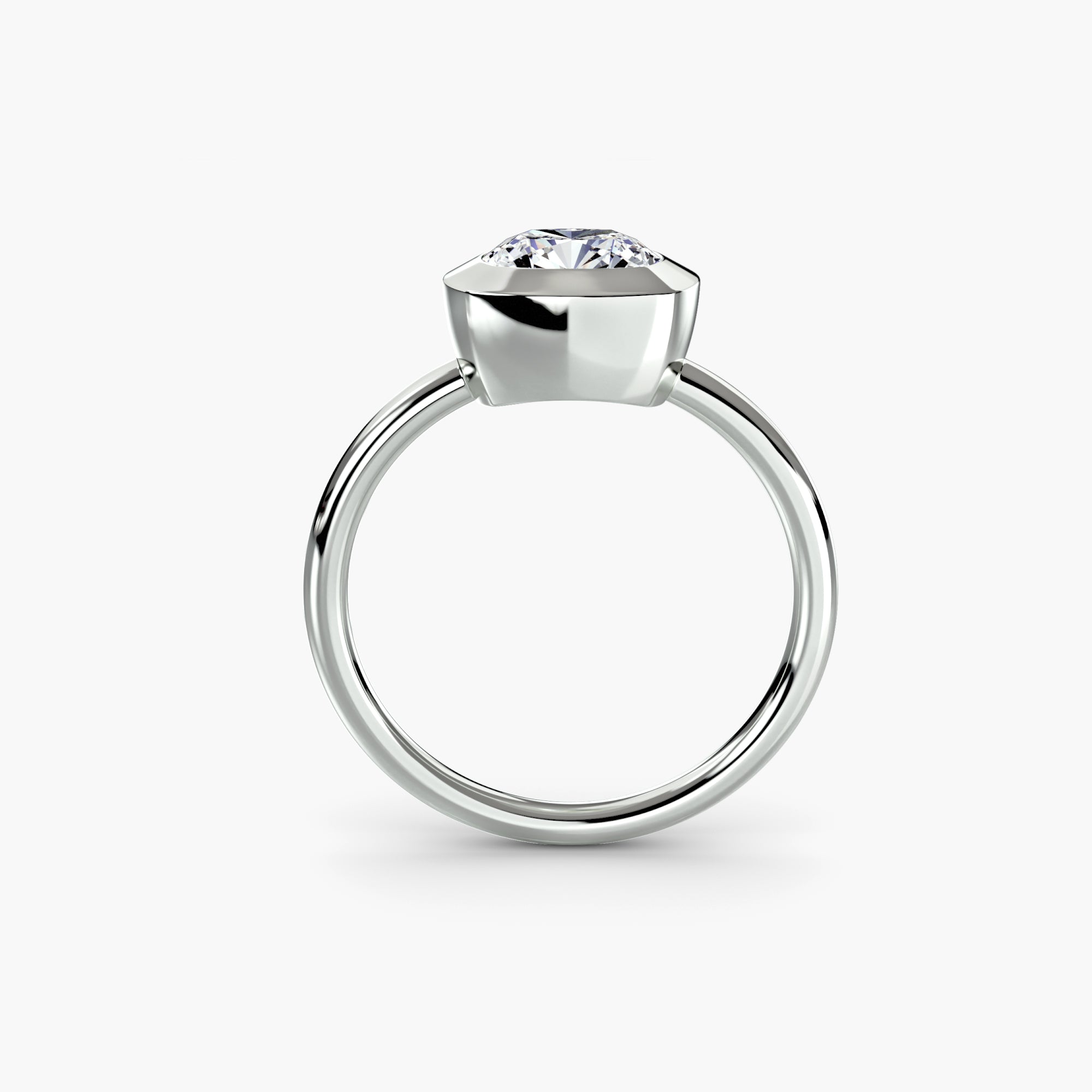 Cushion Diamond Bezel Set Solitaire Ring