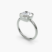 Cushion Diamond Bezel Set Solitaire Ring