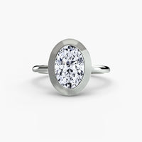 Oval Diamond Bezel Set Solitaire Ring