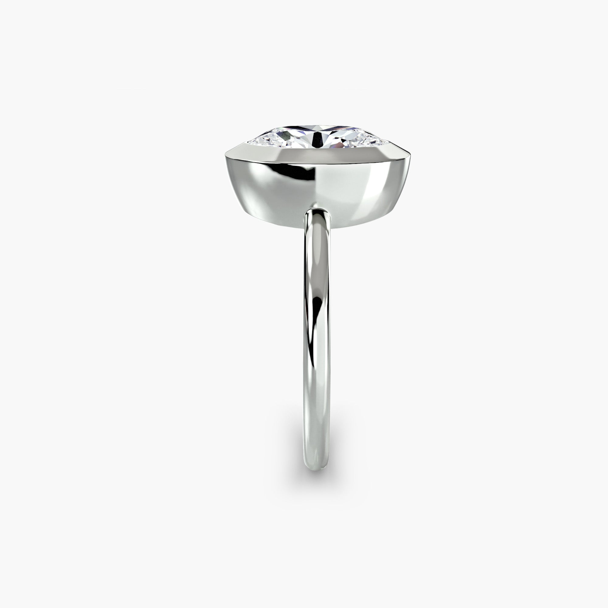 Oval Diamond Bezel Set Solitaire Ring