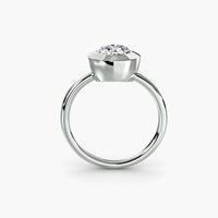 Oval Diamond Bezel Set Solitaire Ring