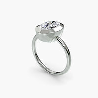 Oval Diamond Bezel Set Solitaire Ring
