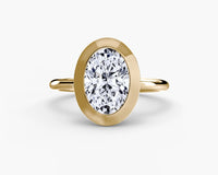 Gold Oval Bezel Diamond ring