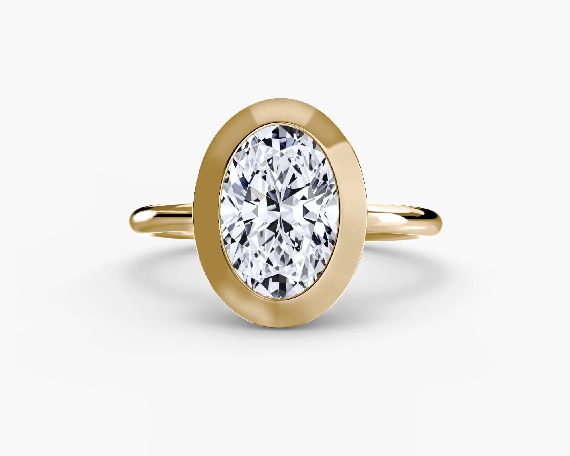 Gold Oval Bezel Diamond ring
