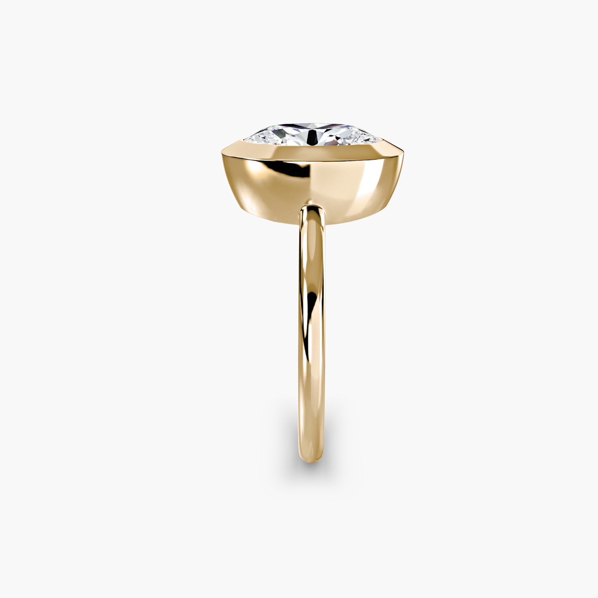 Oval Diamond Bezel Set Solitaire Ring