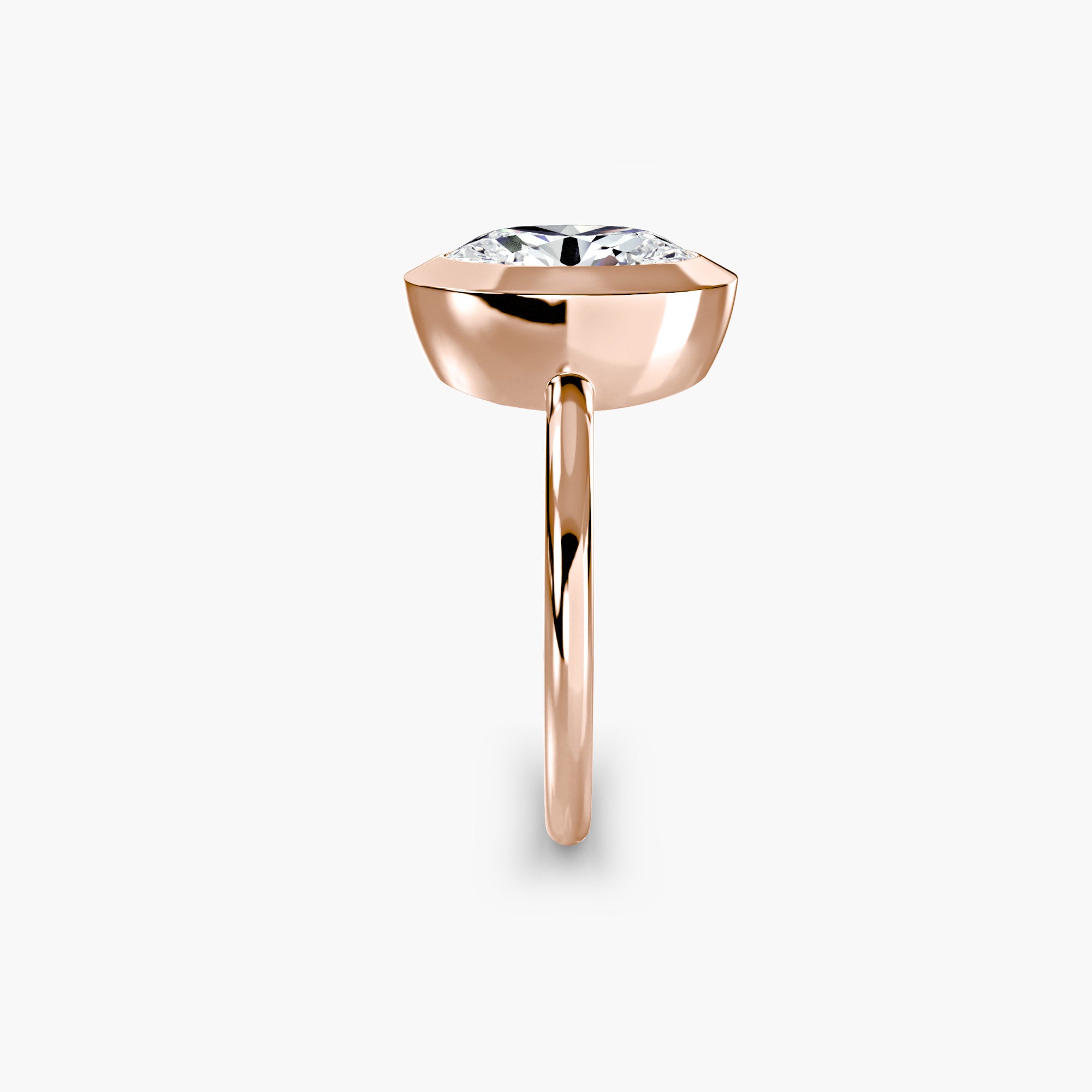 Oval Diamond Bezel Set Solitaire Ring