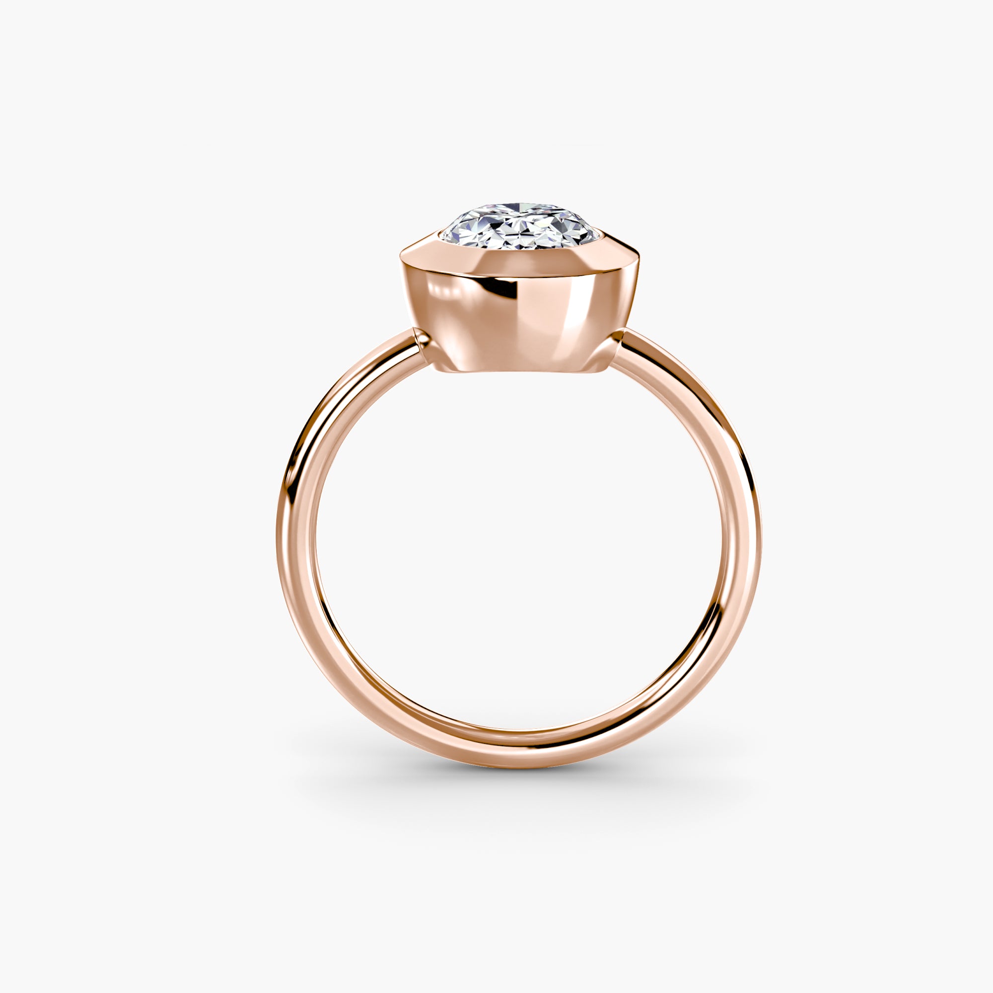 Oval Diamond Bezel Set Solitaire Ring