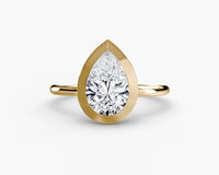 Pear Diamond Bezel Set Solitaire Ring