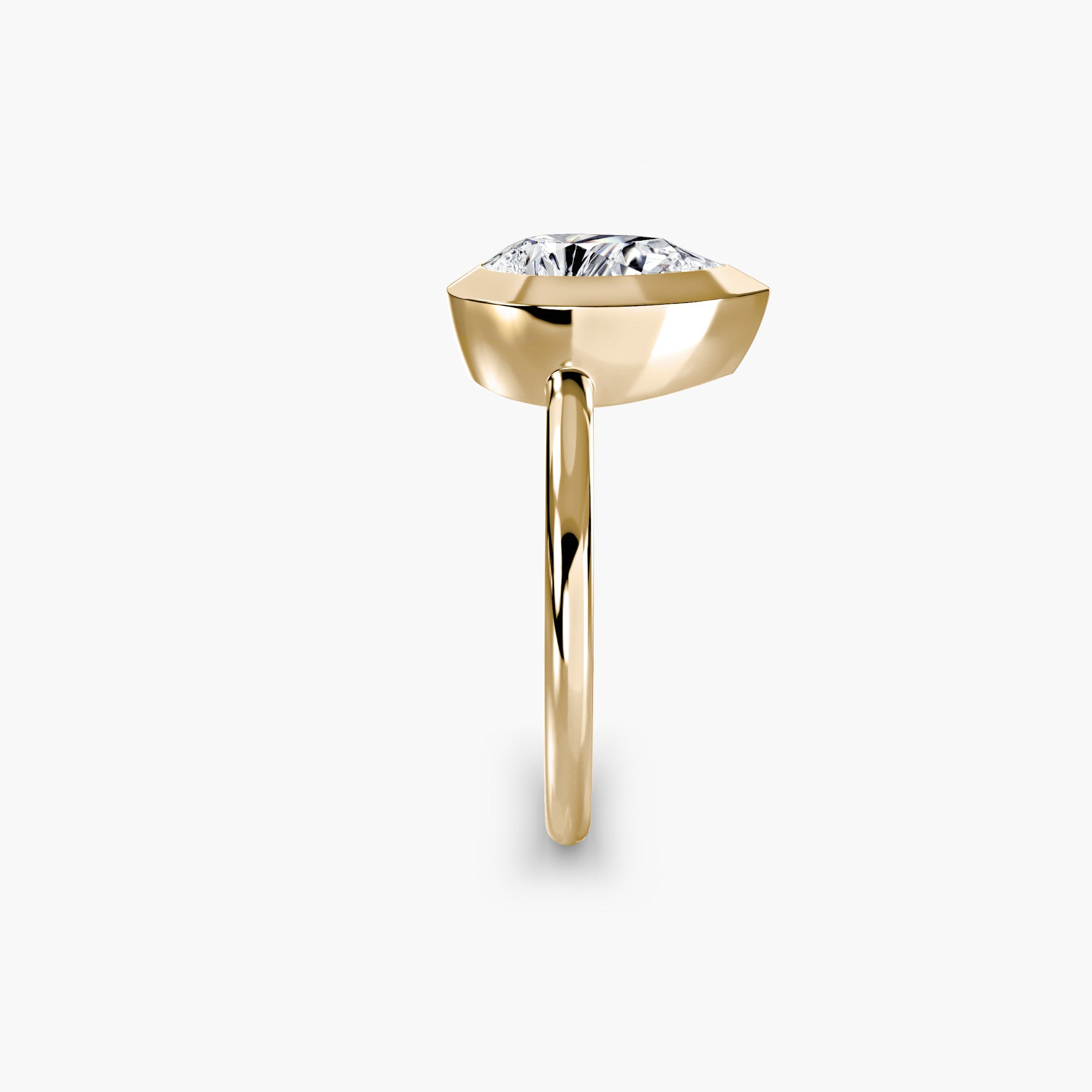 Pear Diamond Bezel Set Solitaire Ring