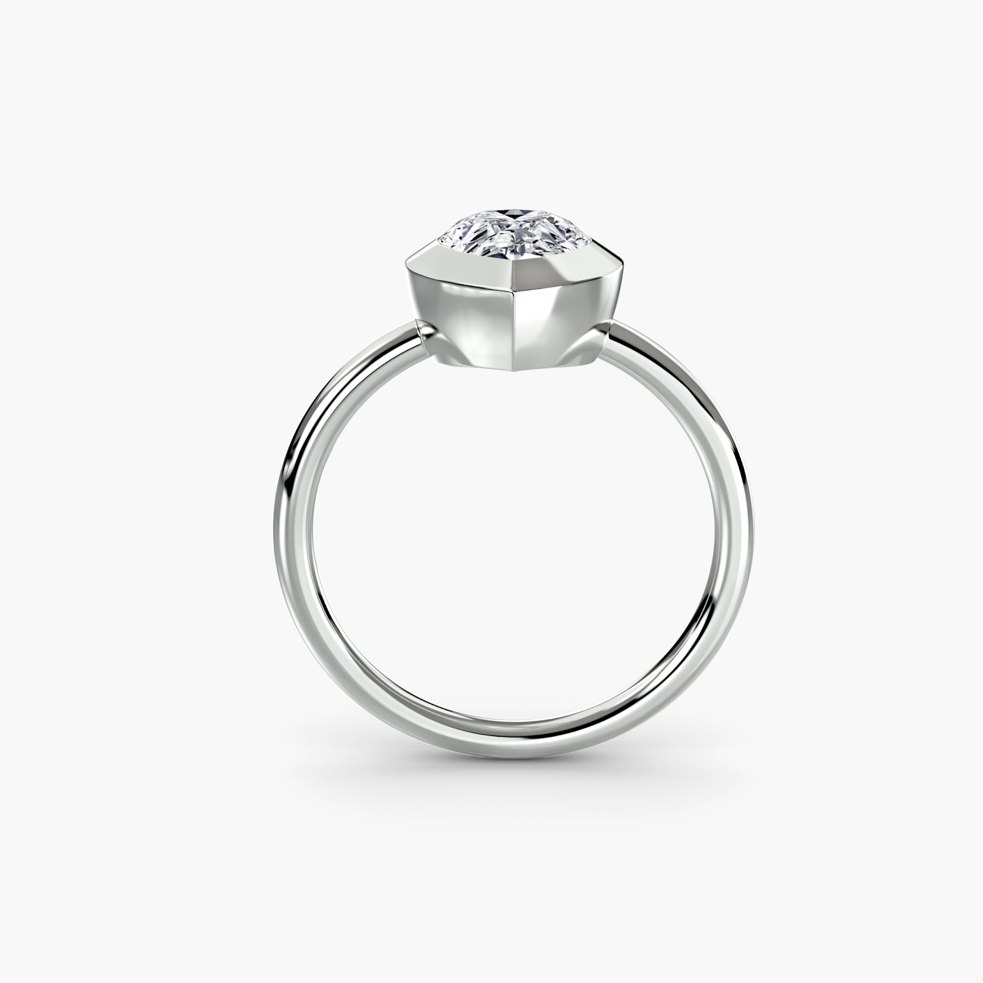 Pear Diamond Bezel Set Solitaire Ring