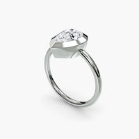 Pear Diamond Bezel Set Solitaire Ring