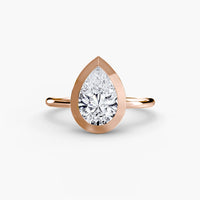 Pear Diamond Bezel Set Solitaire Ring