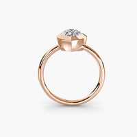 Pear Diamond Bezel Set Solitaire Ring