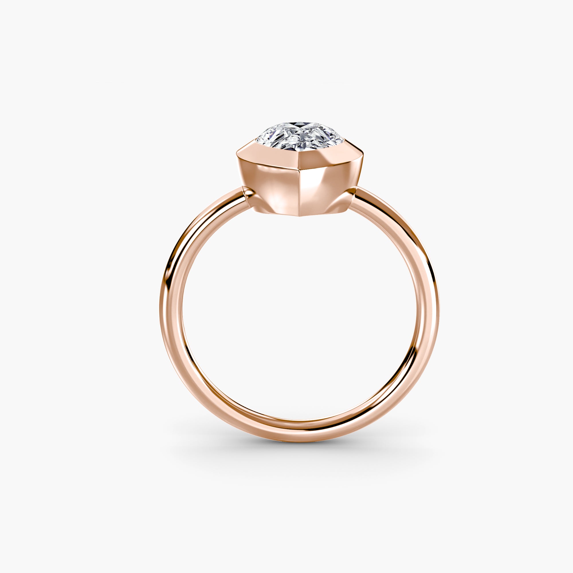 Pear Diamond Bezel Set Solitaire Ring