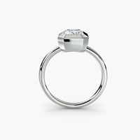 Emerald Diamond Bezel Set Solitaire Ring