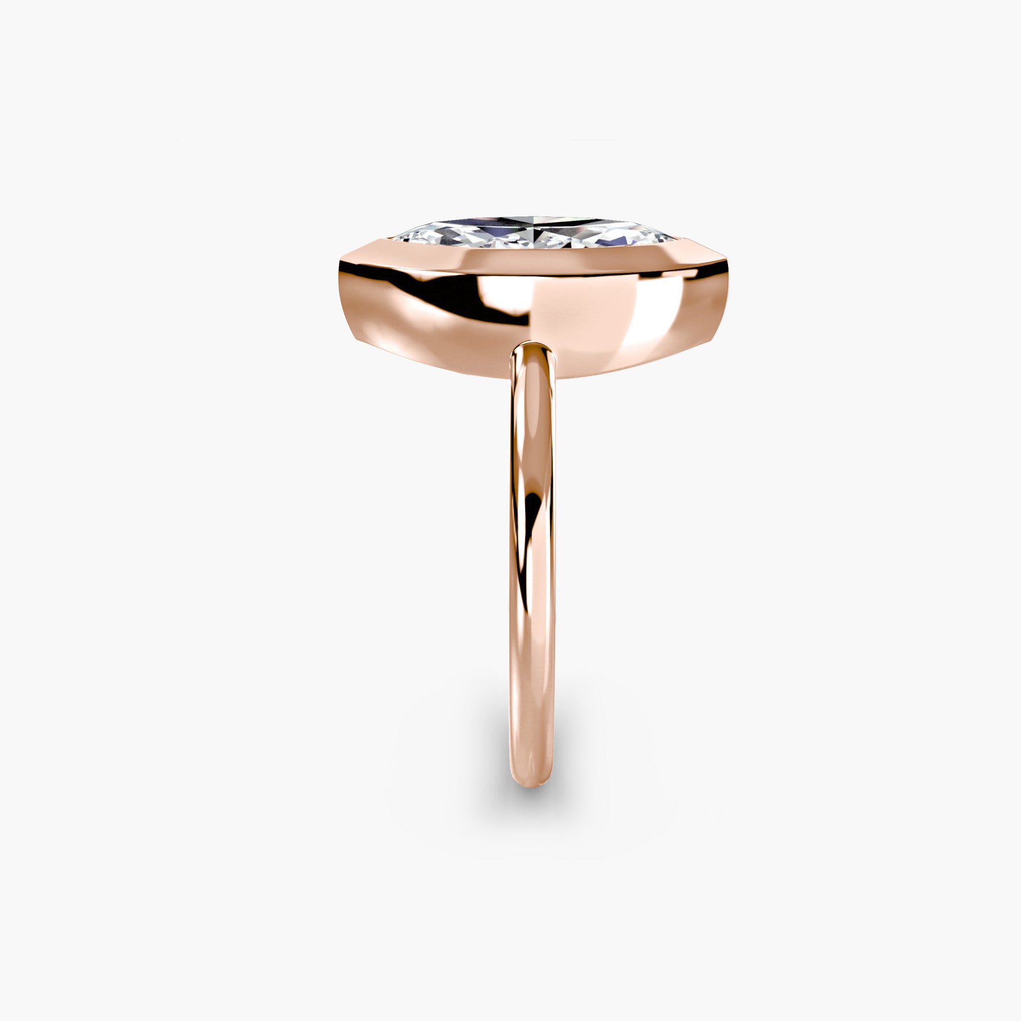 Marquise Diamond Bezel Set Solitaire Ring