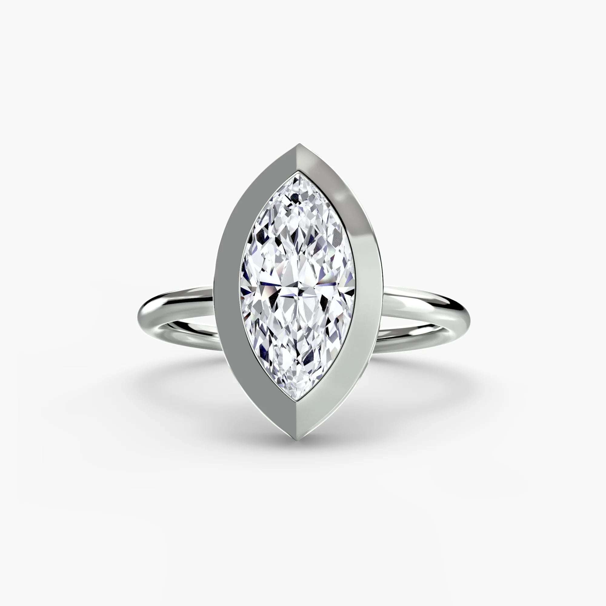 Marquise Diamond Bezel Set Solitaire Ring