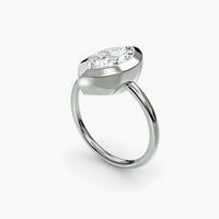 Marquise Diamond Bezel Set Solitaire Ring
