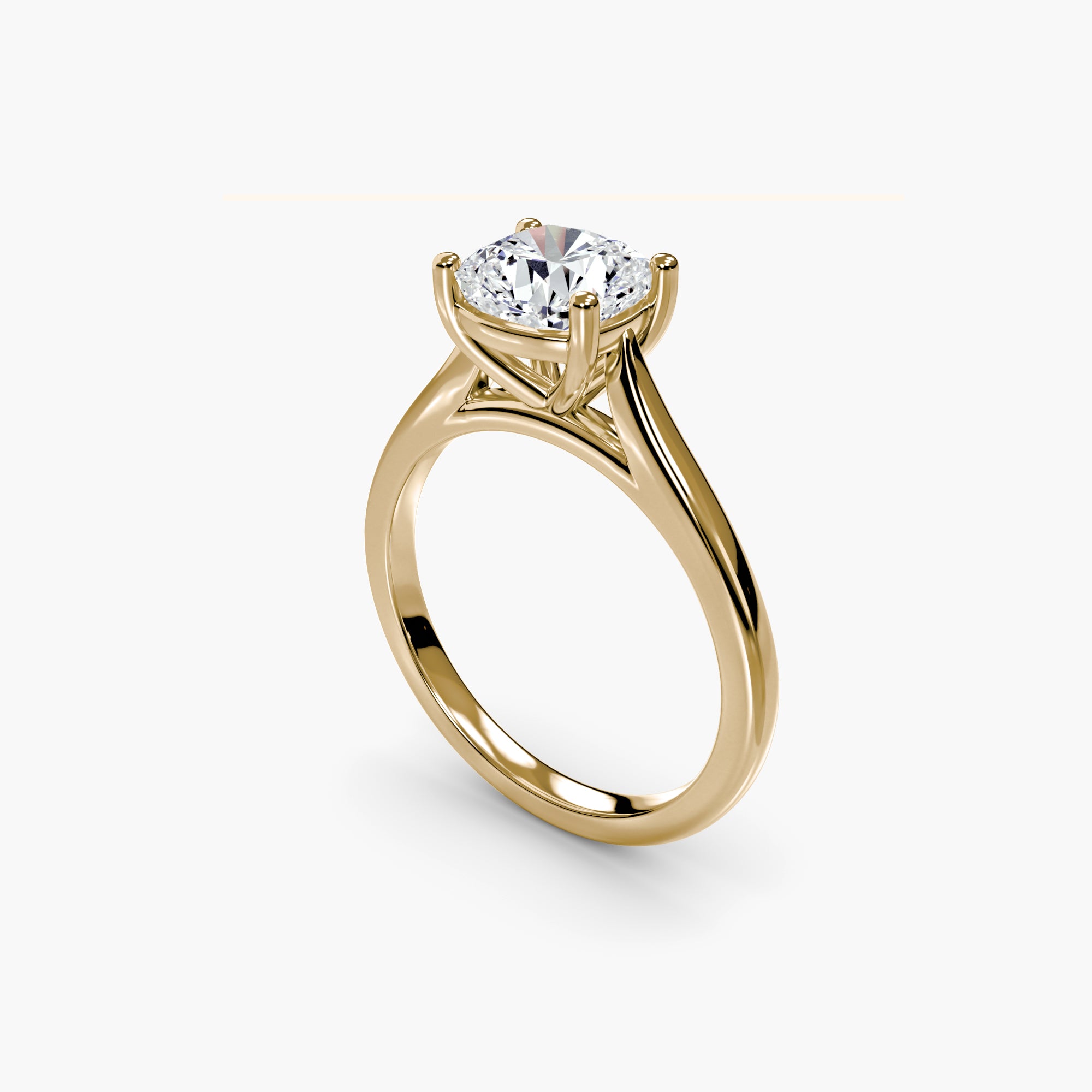 Classic Cushion Cathedral Engagement Ring