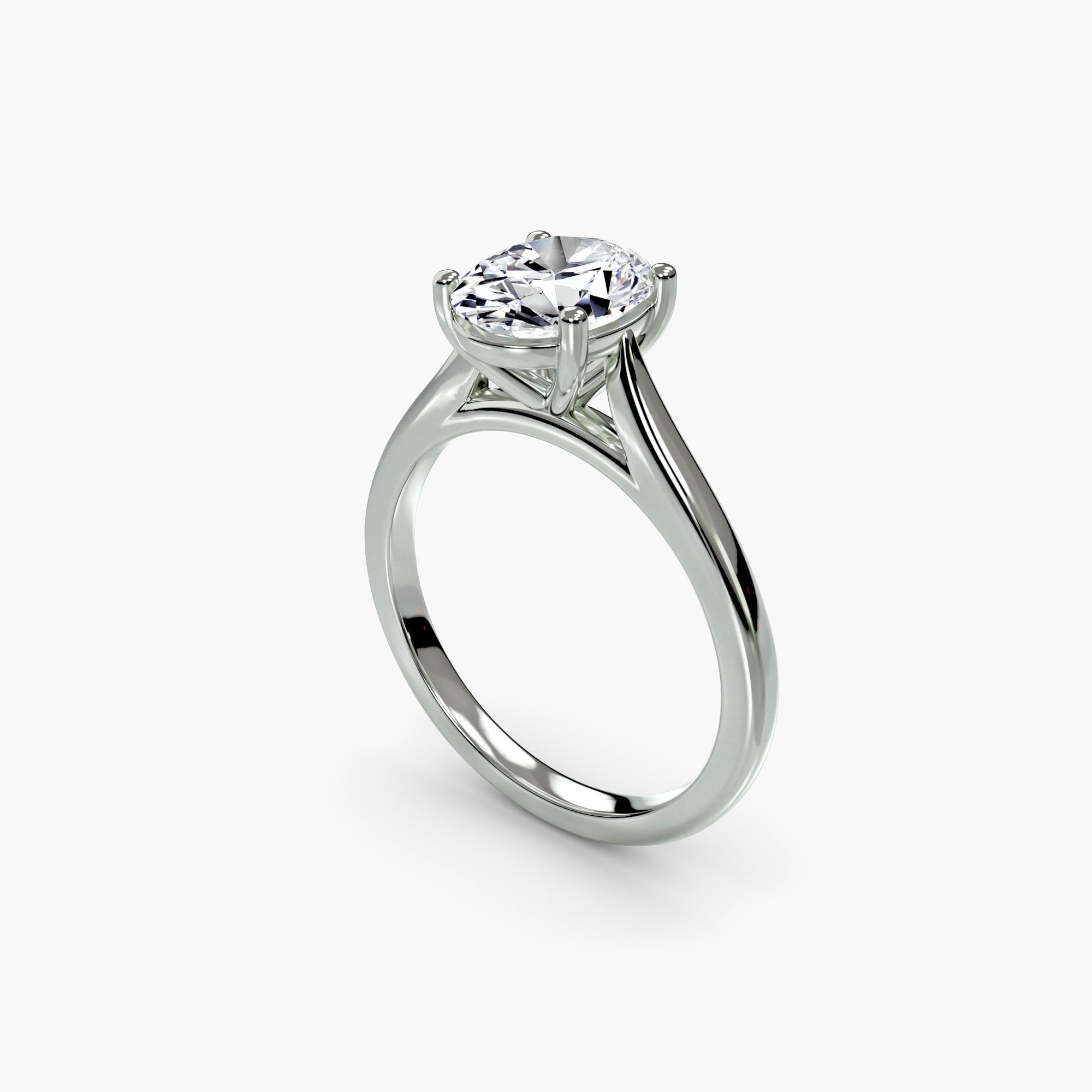 Classic Oval Cathedral Engagement Ring