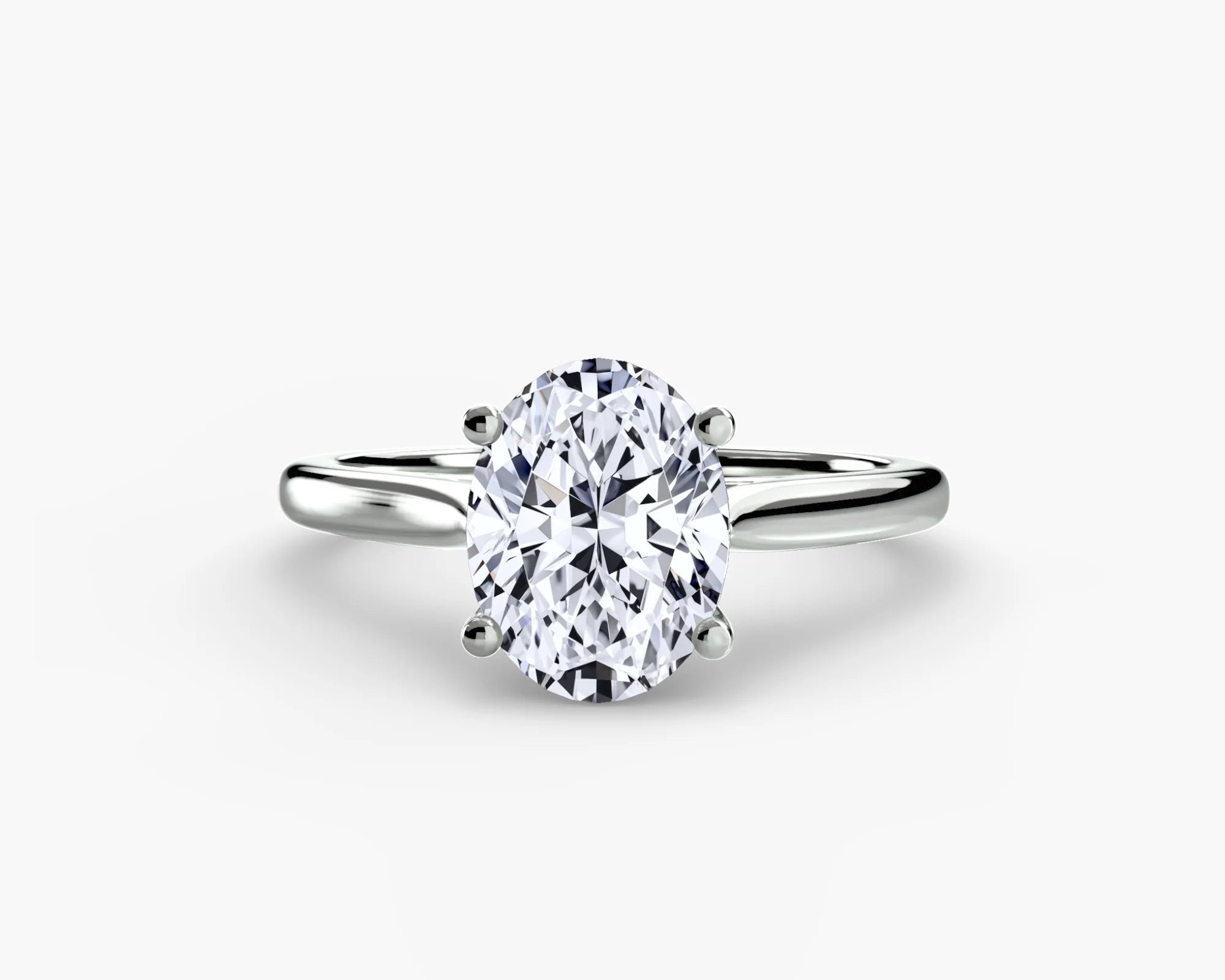 Classic Oval Cathedral Engagement Ring