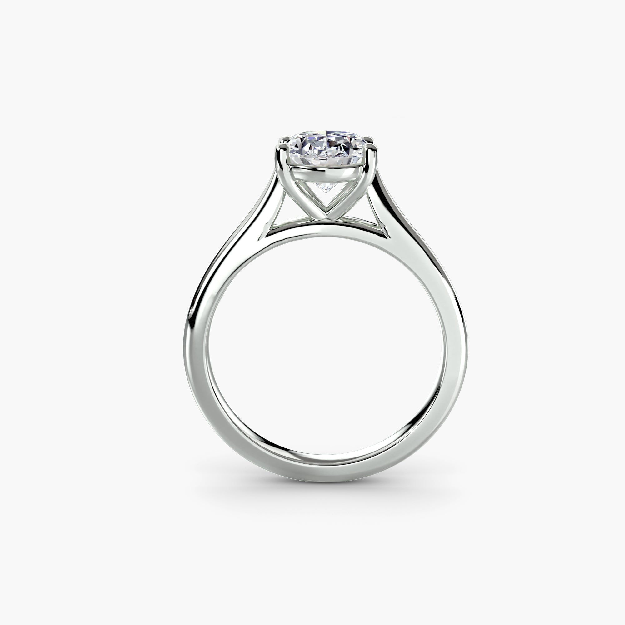 Classic Oval Cathedral Engagement Ring