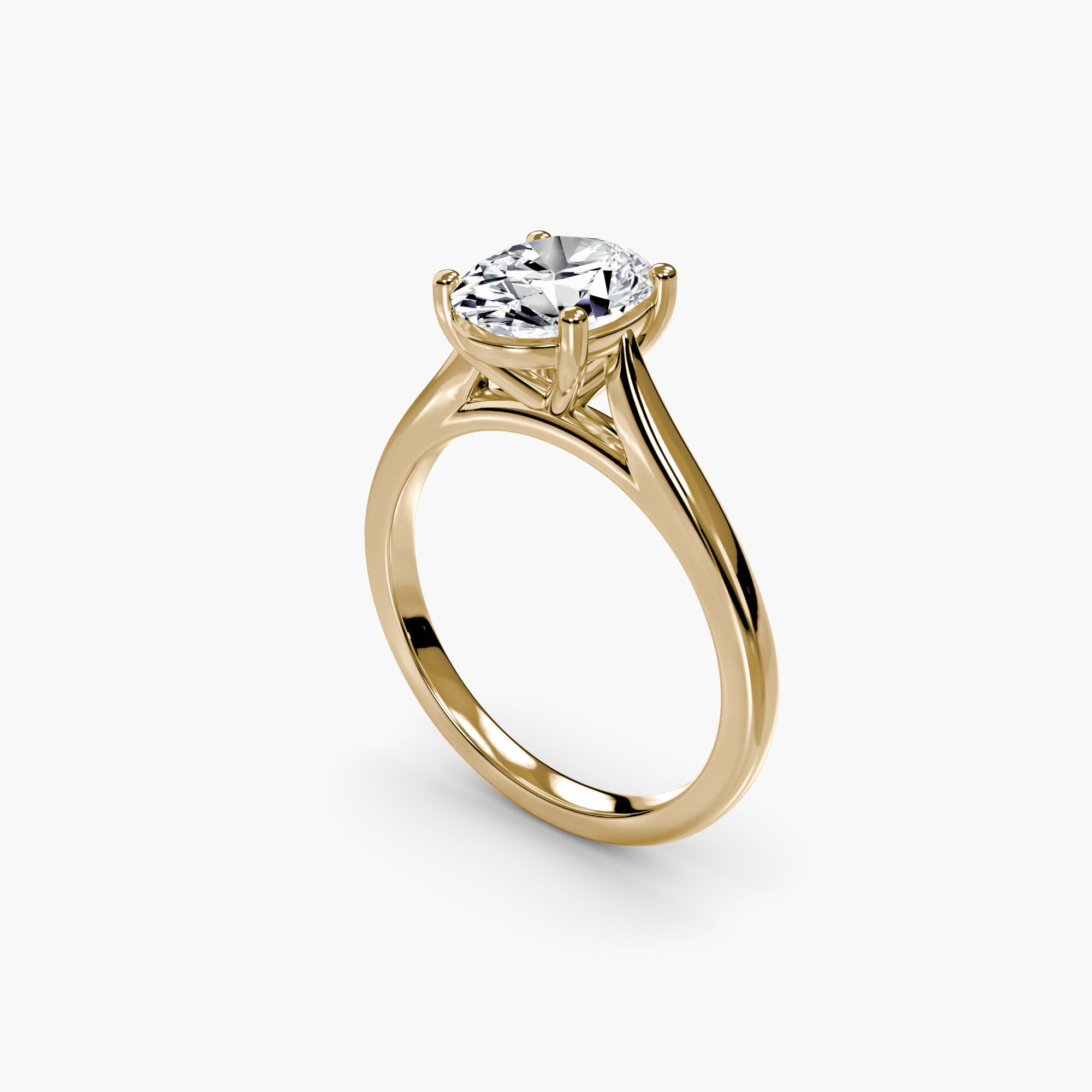 Classic Oval Cathedral Engagement Ring