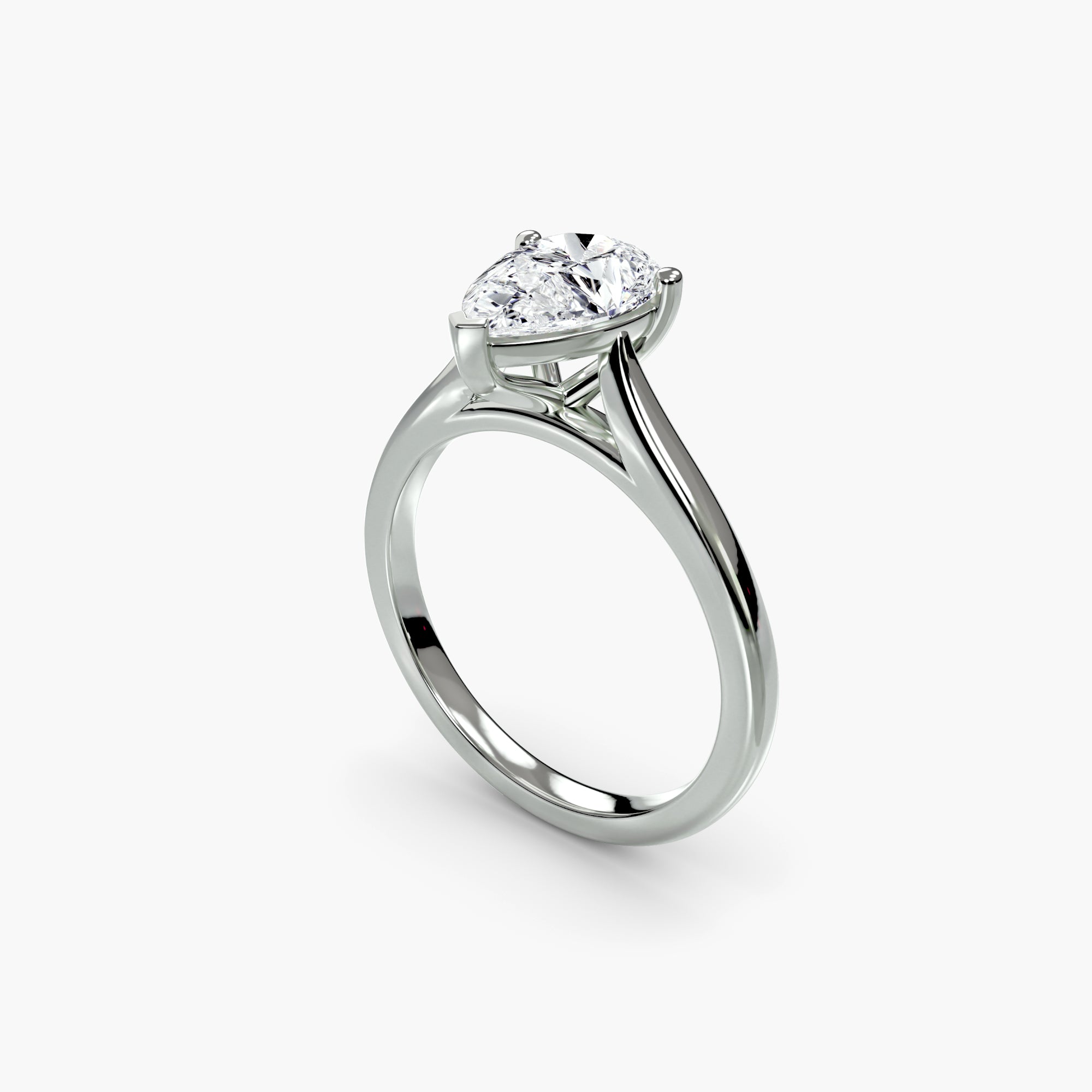 Classic Pear Cathedral Engagement Ring